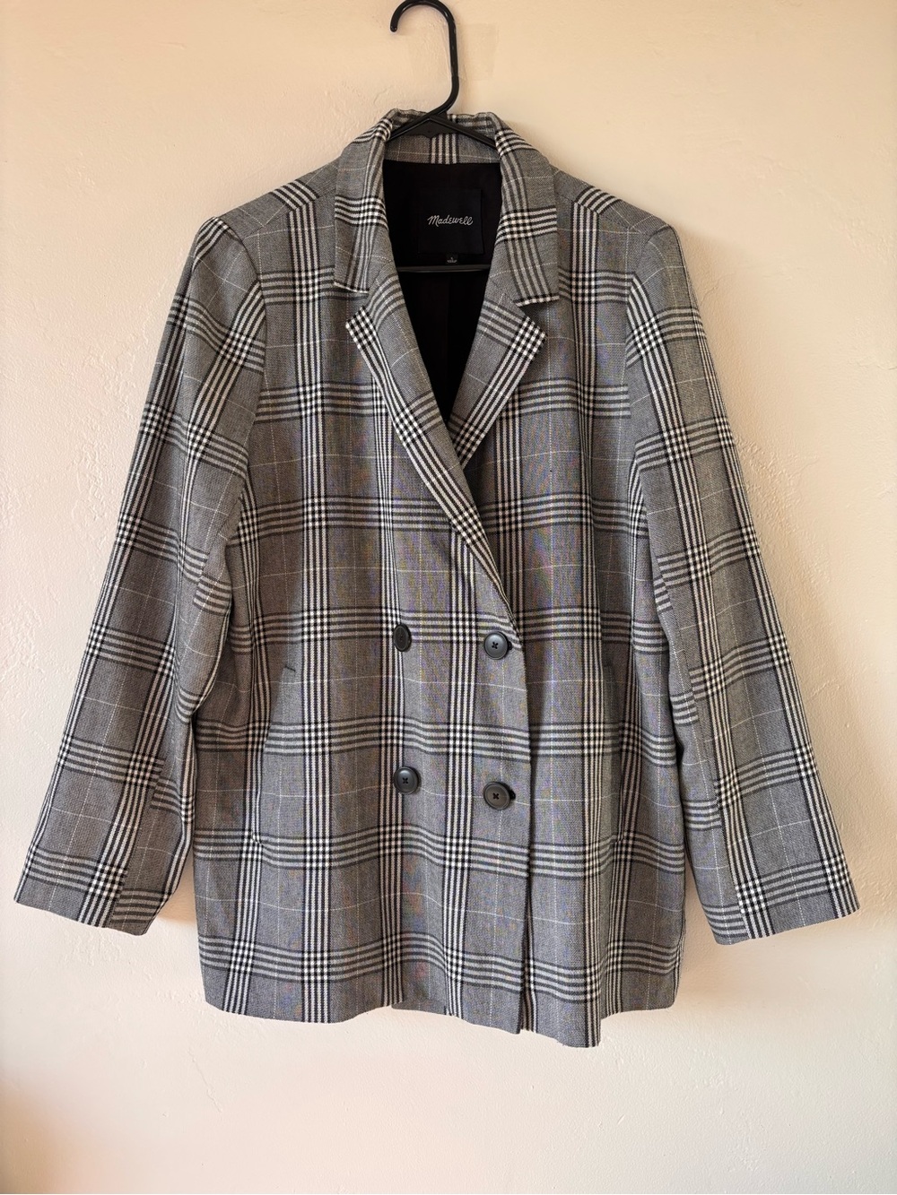 Madewell Caldwell Double-Breasted Blazer in Plaid